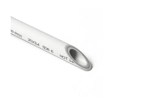 Труба армир. алюм. PP-R D  63х10.5 PN 25 L=4м. SDR 6 (белая) Valfex